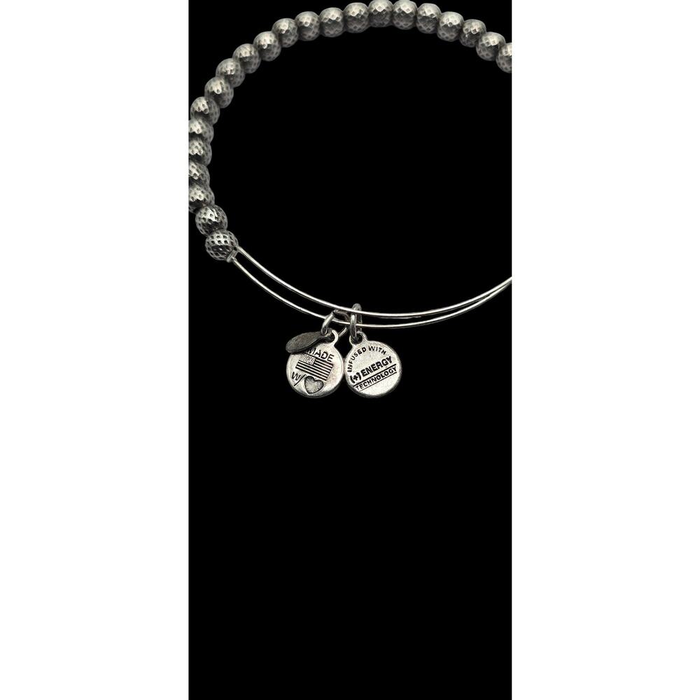 Alex and Ani Beaded Silver-Tone Energy Charm Bracelet - Picture 7 of 9